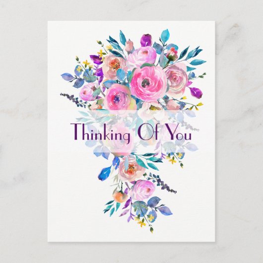 Meerkleurig bloemboeket denken aan u briefkaart (Voorkant)
