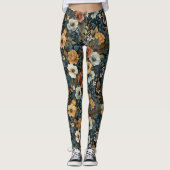 Meerkleurig bloemig herhalend patroon leggings (Voorkant)
