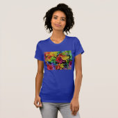Meerkleurig bloemig T-shirt (lapis) (Voorkant volledig)