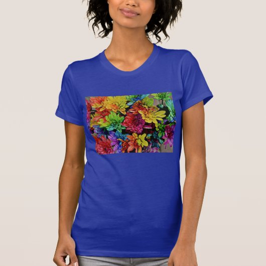 Meerkleurig bloemig T-shirt (lapis) (Voorkant)