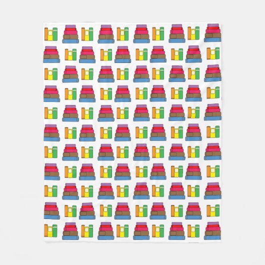 Meerkleurig boekpatroon fleece deken (Voorkant)