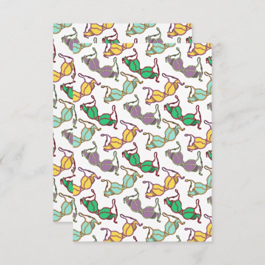 Meerkleurig Bra-patroon Bedankkaart (Voorkant / Achterkant)