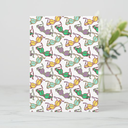 Meerkleurig Bra-patroon Feestdagenkaart (Staand voorkant)