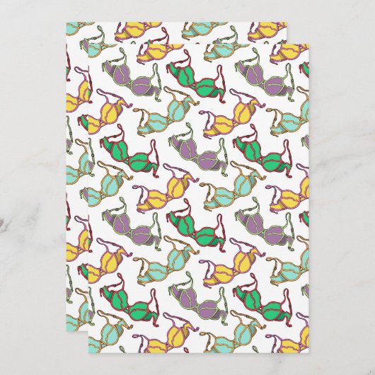 Meerkleurig Bra-patroon Kaart (Voorkant / Achterkant)