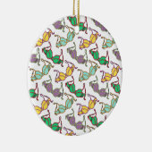 Meerkleurig Bra-patroon Keramisch Ornament (Rechts)