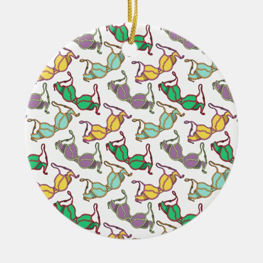 Meerkleurig Bra-patroon Keramisch Ornament (Voorkant)