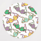 Meerkleurig Bra-patroon Labels (Design 2)