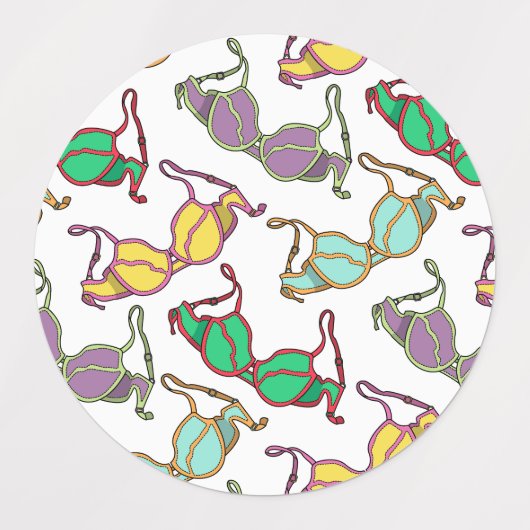 Meerkleurig Bra-patroon Labels (Design 1)