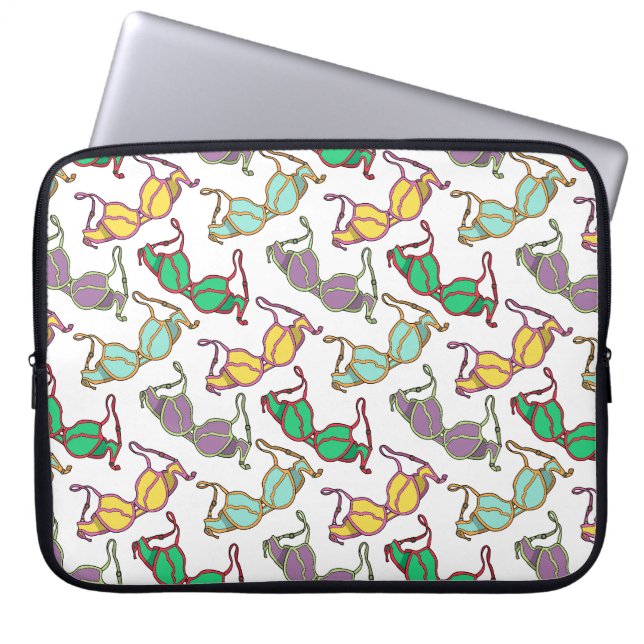 Meerkleurig Bra-patroon Laptop Sleeve (Voorkant)