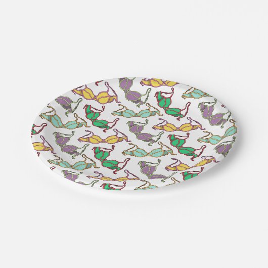 Meerkleurig Bra-patroon Papieren Bordje (Gekanteld)