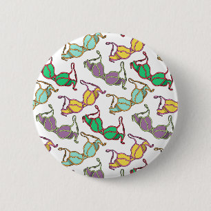Meerkleurig Bra-patroon Ronde Button 5,7 Cm