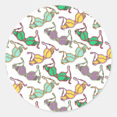 Meerkleurig Bra-patroon Ronde Sticker (Voorkant)