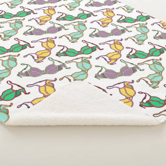 Meerkleurig Bra-patroon Sherpa Deken (3/4)