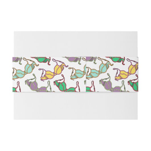 Meerkleurig Bra-patroon Uitnodigingen Wikkel (Achterkant Voorbeeld)