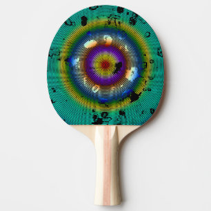 Meerkleurig cirkelvormig patroon tafeltennisbatje