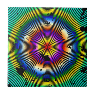 Meerkleurig cirkelvormig patroon tegeltje