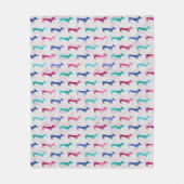 Meerkleurig Dachshund-patroon Fleece Deken (Voorkant)