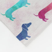 Meerkleurig Dachshund-patroon Fleece Deken (Hoek)