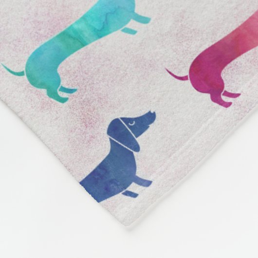 Meerkleurig Dachshund-patroon Fleece Deken (Hoek)