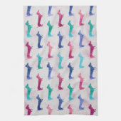 Meerkleurig Dachshund-patroon Theedoek (Verticaal)