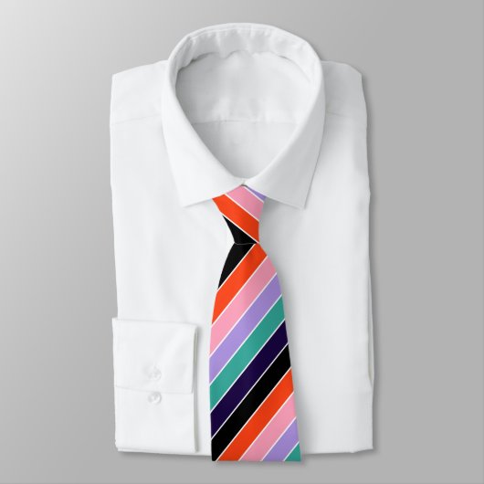 Meerkleurig diagonaal Stripes modern patroon Stropdas (Gebonden)