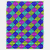 Meerkleurig diamantpatroon fleece deken (Voorkant)