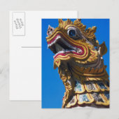 Meerkleurig drakenbeeld bij Wat Duang Di Briefkaart (Voorkant / Achterkant)
