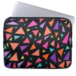 Meerkleurig driehoekig geometrisch patroon laptop sleeve