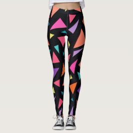 Meerkleurig driehoekig geometrisch patroon leggings