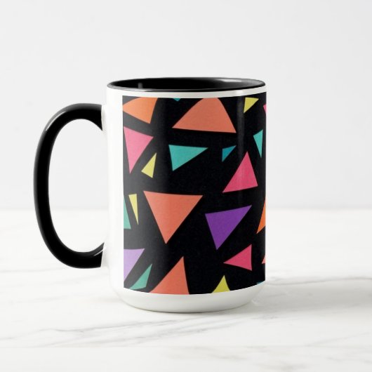 Meerkleurig driehoekig geometrisch patroon mok (Links)