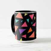 Meerkleurig driehoekig geometrisch patroon mok (Voorkant links)