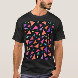 Meerkleurig driehoekig geometrisch patroon t-shirt