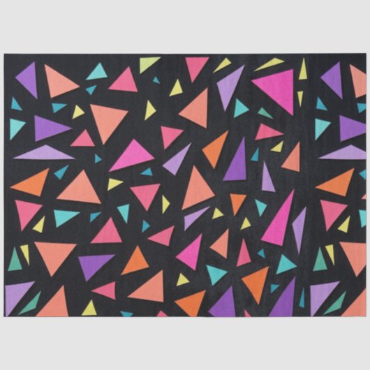Meerkleurig driehoekig geometrisch patroon tissuepapier (Voorkant)