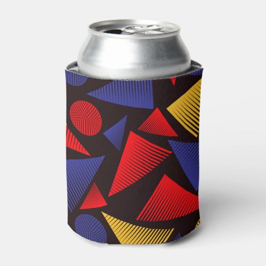 Meerkleurig driehoekpatroon blikjeskoeler (Blikje Voorkant)