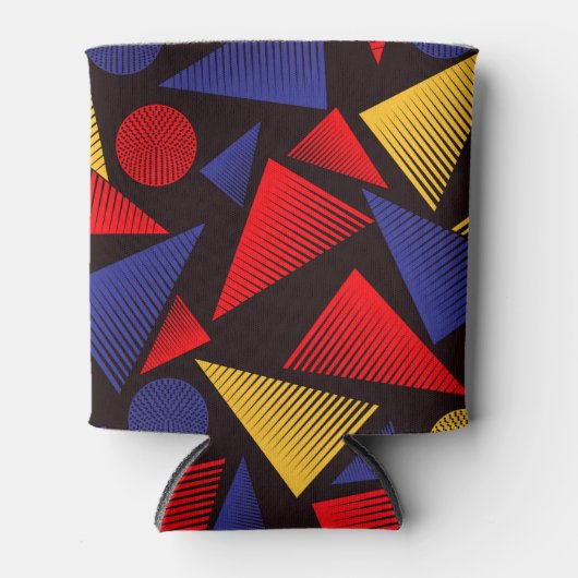 Meerkleurig driehoekpatroon blikjeskoeler (Voorkant)