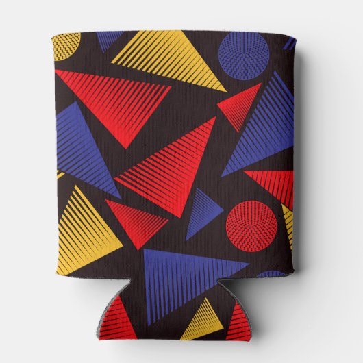 Meerkleurig driehoekpatroon blikjeskoeler (Achterkant)