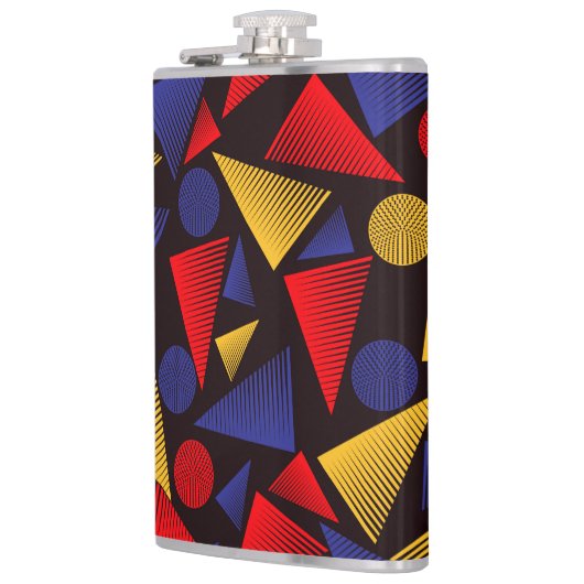 Meerkleurig driehoekpatroon heupfles (Links)