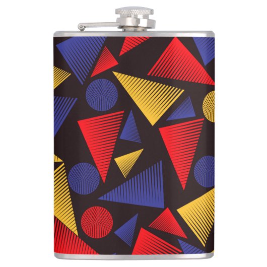 Meerkleurig driehoekpatroon heupfles (Voorkant)