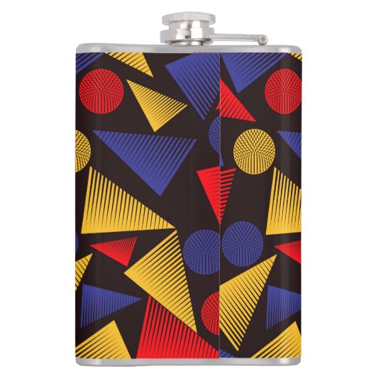 Meerkleurig driehoekpatroon heupfles (Achterkant)