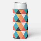 Meerkleurig driehoekpatroon seltzer blikjeskoeler (Seltzer Achterkant)