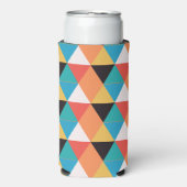 Meerkleurig driehoekpatroon seltzer blikjeskoeler (Seltzer Voorkant)