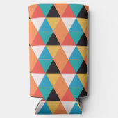 Meerkleurig driehoekpatroon seltzer blikjeskoeler (Achterkant)