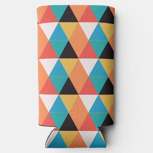 Meerkleurig driehoekpatroon seltzer blikjeskoeler (Achterkant)