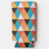 Meerkleurig driehoekpatroon seltzer blikjeskoeler (Voorkant)