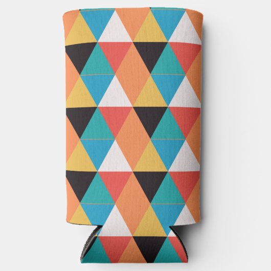 Meerkleurig driehoekpatroon seltzer blikjeskoeler (Voorkant)