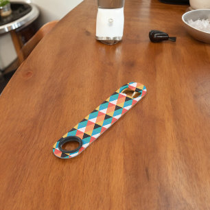 Meerkleurig driehoekpatroon speed flessenopener