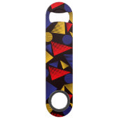 Meerkleurig driehoekpatroon speed flessenopener (Voorkant)