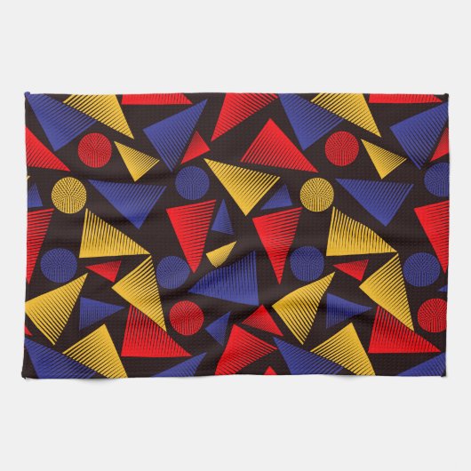 Meerkleurig driehoekpatroon theedoek (Horizontaal)