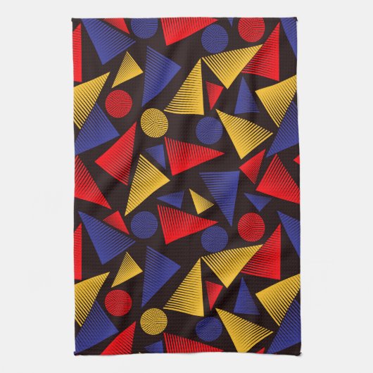 Meerkleurig driehoekpatroon theedoek (Verticaal)