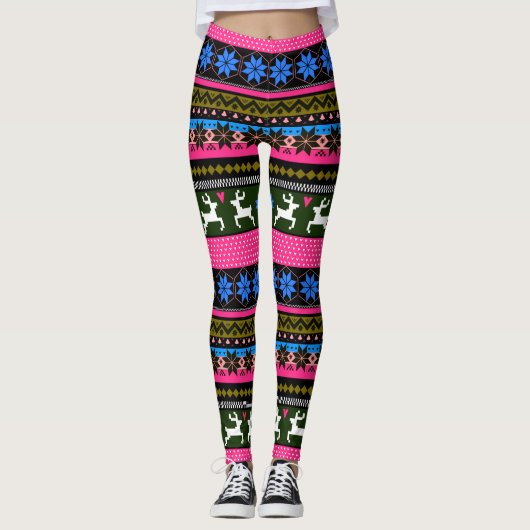 Meerkleurig Fair Isle Pattern Leggings (Voorkant)